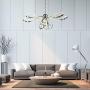 Modern Led Chandelier, VICNIE 50W Dimmable LED Pendant Lighting Fixtures, 3000K Warm White, Adjustable Hanging Cord