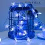 amadecohome Star String Lights, 100 LED Fairy Lights Plug in, Waterproof Christmas Decorations Lights for Indoor, Outdoor, Wedding Party, Christmas Tree, Bedroom (Blue)