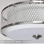 Kira Home Linx 16'' 3-Light Semi-Flush Mount Ceiling Light Fixture + Outer Mesh Shade and Inner White Fabric Shade, Brushed Nickel Finish