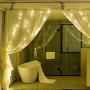 BANQLE Curtain Lights/String Light 300 LED 9.8Ft9.8Ft Fairy Lights with 8 Modes and Remote USB Powered Plug Garden Bedroom Outdoor Indoor Christmas Party（Warm White）