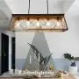 Lobolighting 5-Lights Kitchen Island Light Farmhouse Linear Pendant Lighting for Dining Room Table Chandelier Ceiling Hanging Light Fixture