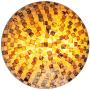 LITFAD 2 Lights Ceiling Lamp 11.81 Inches Wide Small Shell Block Tiffany Flush Mount Ceiling Light Mosaic Pendant Light for Hotel Cafe Living Room Bedroom