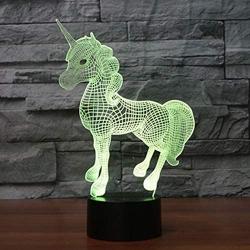 Unicorn Night Light YKLWORLD 3D Led Illusion Table Lamp 7 Changing Color Toys Christmas Birthday Gifts for Kids Girls Bed Room Decor