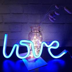 Love Neon Sign for Wall Decor,USB or Battery Decor Light,Neon Light for Bedroom,Decorative LED Sign Neon Lights for Bar,Christmas,Party,Girls Living Room(Blue)