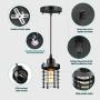 3 Packs Unique Industrial Pendant Lighting, Mini Ceiling Vintage Metal Hanging Lamp Fixture, Adjustable Retro Pendant Light Black for Kitchen Island Counter Dining Room Restaurant Bedroom, E26 Base