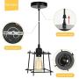 HAITRAL Industrial Pendant Light - Adjustable Hanging Ceiling Lamp, Black Metal Pendant Lighting for Kitchen Island Dining Room Hallway Bar (Without Bulbs)