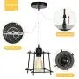 HAITRAL Industrial Pendant Light - Adjustable Hanging Ceiling Lamp, Black Metal Pendant Lighting for Kitchen Island Dining Room Hallway Bar (Without Bulbs)