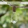 SkrLights Outdoor Patio String Lights,10Ft Edison Bulb String Lights for Patio Garden Porch Backyard Party Deck Yard(Plus 1 Extra Bulbs)-Brown