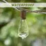 SkrLights Outdoor Patio String Lights,10Ft Edison Bulb String Lights for Patio Garden Porch Backyard Party Deck Yard(Plus 1 Extra Bulbs)-Brown