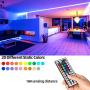 BESTKOO LED Strip Lights 32.8feet, RGB Light Strips Kit with 44 Keys IR Remote Controller, 2 roll of 16.4ft LED Lights Color Changing 5050 LED Tape Lights for Bedroom, Kitchen, Living Room