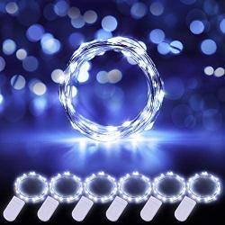 Govee 6 Pack Cool White Fairy String Lights Battery Operated, 3.3ft with 20 LEDs Waterproof Flexible Copper Wire Light for Christmas DIY Decoration Costume Bedroom Patio Parties Wedding Festivals