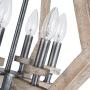 LOG BARN Wood Chandelier for Dining Room, 6-Light Farmhouse Orb Light Fixture for Kitchen Island, 19.5”W