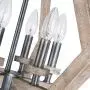 LOG BARN Wood Chandelier for Dining Room, 6-Light Farmhouse Orb Light Fixture for Kitchen Island, 19.5”W