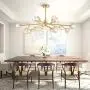 SILJOY Mid-Century Sputnik Chandeliers DNA Chandelier Creative Gold Globe Chandelier Dimmable with 15 Light for Living Room Dining Room