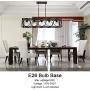 TODOLUZ 5-Lights Metal Kitchen Island Lighting, Farmhouse Linear Pendant Light Fixture in Black Finish for Dining Room Table Bar