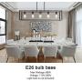 VINLUZ Farmhouse Chandeliers 5-Light Black Dining Room Lighting Linear Contemporary Metal Pendant Light Large Industrial Rustic Hanging Ceiling Light Fixtures for Kitchen Island Foyer Bar