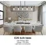 VINLUZ Farmhouse Chandeliers 5-Light Black Dining Room Lighting Linear Contemporary Metal Pendant Light Large Industrial Rustic Hanging Ceiling Light Fixtures for Kitchen Island Foyer Bar