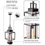 MOTINI 1-Light Outdoor Pendant Light Fixtures Industrial Style Large Single Outdoor Hanging Light in Oil Rubbed Bronze Finish with Water Glass Shade 26.5x10x10 Inch (Bulb Included)