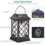 TomCare Solar Lights Outdoor Flickering Flame Metal Solar Lantern Outdoor Hanging Decorative Lanterns Heavy Duty Waterproof Umbrella Decorations Lighting for Patio Garden Deck Yard, 2 Pack