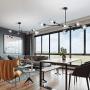 Modern Molecular Chandelier, E26 Nordic Bubble Ball Rotating Ceiling Light with Glass Lampshade, Pendant Lighting Rod Fixtures for Living Dining Room Bedroom Bar (Black, 7 Lights)