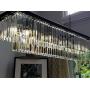 Antilisha Rectangular Crystal Chandelier Lighting Modern K9 Pendant Ceiling Chandeliers 10 Lights for Dining Room Kitchen Island Dinning Table Rectangle Linear Chandeliers Fixture L39.4'' W10.2''