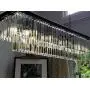 Antilisha Rectangular Crystal Chandelier Lighting Modern K9 Pendant Ceiling Chandeliers 10 Lights for Dining Room Kitchen Island Dinning Table Rectangle Linear Chandeliers Fixture L39.4'' W10.2''