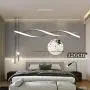 Modern LED Pendant Lighting for Dining Room & Kitchen Island, Stepless Dimmable Pendant Light with Remote Dimming Chandelier Contemporary Adjustable Ceiling Fixture Wave Ceiling Light (120 cm)