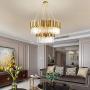 Modern Double Layer Crystal Chandelier,10-Lights Wrought Iron Plating Pendant Light Fixture,Round Luxury Chandelier,E12 Ceiling Light for Dining Room