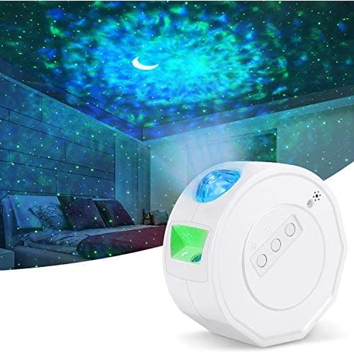 Star Projector, Galaxy Star Night Light Projector for Bedroom Ocean Wave Starry Night Light Projector with Bluetooth Music Speaker & Voice Control Sky Light Projector for Kids Adults