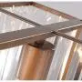 Modern K9 Crystal Chandelier Transparent Raindrop Ceiling Lighting Fixtures Rectangular Metal Pendant Light for Kitchen Island Dining Room Living Room Bedroom Lamp (Champagne)