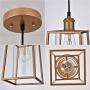 COTULIN Modern Glass Pendant Light,Pendant Lighting with Metal Cage Shade for Kitchen Island Dining Room,Pendant Light Fixture for Hallway Bar,Gold