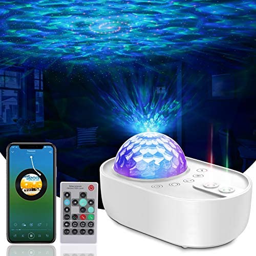 Night Light Projector, Galaxy Projector Light with Nebula Cloud & Ocean Wave, Bluetooth Music Speaker, Star Projector Night Lamp for Baby, Night Light for Kids & Adults, Party/Bedroom/Home Decor/Gift