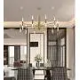 BOKT Post Modern Lighting 20-Light Living Room Chandelier Lighting Island Frosted Glass Lampshade G4 Lamp Socket led Lights Fixture Flush Mount (Gold, Large)