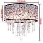 DINGGU Luxury Drum 4 Lights Flush Mounted Crystal Ceiling Lamp, Modern Chandelier Pendant Light Fixtures for Bedroom