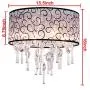 DINGGU Luxury Drum 4 Lights Flush Mounted Crystal Ceiling Lamp, Modern Chandelier Pendant Light Fixtures for Bedroom DINGGU Luxury Drum 4 Lights Flush Mounted Crystal Ceiling Lamp, Modern Chandelier Pendant Light Fixtures for Bedroom