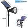 Solar Lights Outdoor, Clordeal 4-LED Spotlight Wall Light 180° Adjustable Waterproof Outdoor Security Pathway Lighting Auto On/Off 2-in-1 Solar Wall Night Lights(2 Pack, Red )