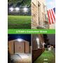 LITOM 160 LED Solar Motion Sensor Lights Outdoor, IP67 Waterproof Solar Powered Security Lights Wireless Solar Wall Lights with 3 Modes for Garden Patio Yard Deck Garage Fence Pool - Cold White 2 Pack