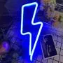 Lightning Bolt Neon Sign for Wall Decor,USB or Battery Decor LED Signs,Neon Lights for Bedroom,Light Up Signs Decorative Neon Light Sign for Home,Christmas,Party,Kids Living Room(Blue)