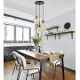 KALRI Vintage Kitchen Island Cognac Glass Chandelier Pendant Lighting Fixture with 3-Light, Antique Black Finish Ceiling Lights for Dining Room, Cafe, Bar (Style2-3)