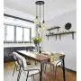 KALRI Vintage Kitchen Island Cognac Glass Chandelier Pendant Lighting Fixture with 3-Light, Antique Black Finish Ceiling Lights for Dining Room, Cafe, Bar (Style2-3)