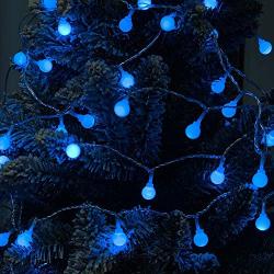 LUMINATERY 100 LED Mini Globe Ball String Lights, Fairy String Lights Plug in, 8 Lighting Modes, 43ft (include lead wire), Perfect for Bedroom Party Wedding Tree Garden Christmas Indoor Outdoor (Blue)