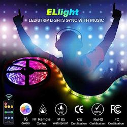 ELlight LED Strip Lights with Music Sync, 32.8ft Dream Color LED Lights, Color Changing LED Strip Lights with Remote for Home Lighting Kitchen Bed Flexible Strip Lights for Bar Home Decoration