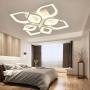 4+4 Modern LED Ceiling Light Acrylic Chandelier Living Room Bedroom Pendant Light Flower Shaped 84W