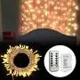 [Remote and Timer] 36ft 100 LED Outdoor Battery Fairy Lights (8 Modes, Dimmable, IP65 Waterproof, Warm White)