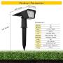 Landscape Lights Outdoor Solar Powered, Dusk to Dawn Path Lights 5000K Daylight, Solar Uplights for Tree, 2-in-1 Wireless Low Volt Garden Backyard Floodlights, EMANER (5000K Solar Spotlights, 2-Pack)