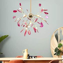 CCSUN Creative Color Chandelier, Nordic Modern Firefly Ceiling Light Sputnik Pendant Light G4 Agate Decoration Fixtures for Living Room Dining Room-i 29.5in