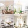 KSANA Large Gold Chandelier, 5-Light Modern Light Fixture for Dining & Living Room, Bedroom, Foyer and Entryway（25” Diameter X 26” Height）