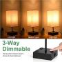 Touch Control Table Lamps Set with 2 USB Ports, 2 AC Outlet, 3 Way Dimmable Bedside Nightstand Lamp Modern Desk Lamp Reading Lamp with Fabric Shade for Bedroom Living Room Office (Bulb Included)
