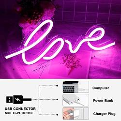 Neon Love Signs, LED Neon Signs for Wall Decor, Led Safety Art Wall Decoration Lights Neon Lights Night Table Lamp for Baby Room, Home, Wedding Decor, Kids Gift