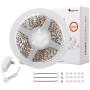 LED Strip Lights Warm White, CT CAPETRONIX 16.4ft 12V LED Night Lights Strip Kit for Bedroom, 3000K 300 LEDs Flexible Tape Lights for Home, Room, Ceiling, TV Back, Display Case, Closet, Shelves, DIY